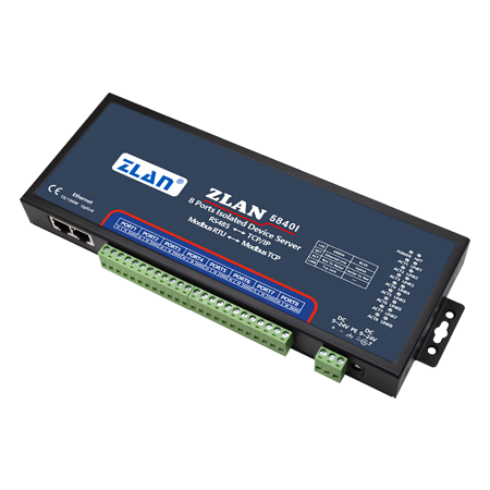 ZLAN5840I Isolation 8 Ports Serial Device Server/Modbus Gateway